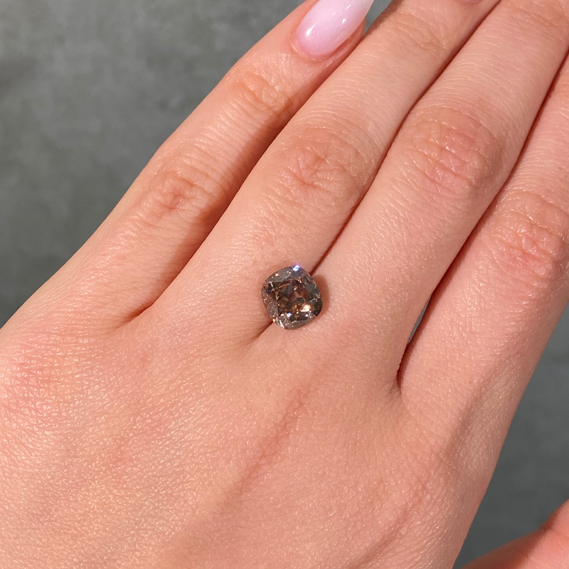 3 Carat Old Mine Cushion Cut Champagne Diamond