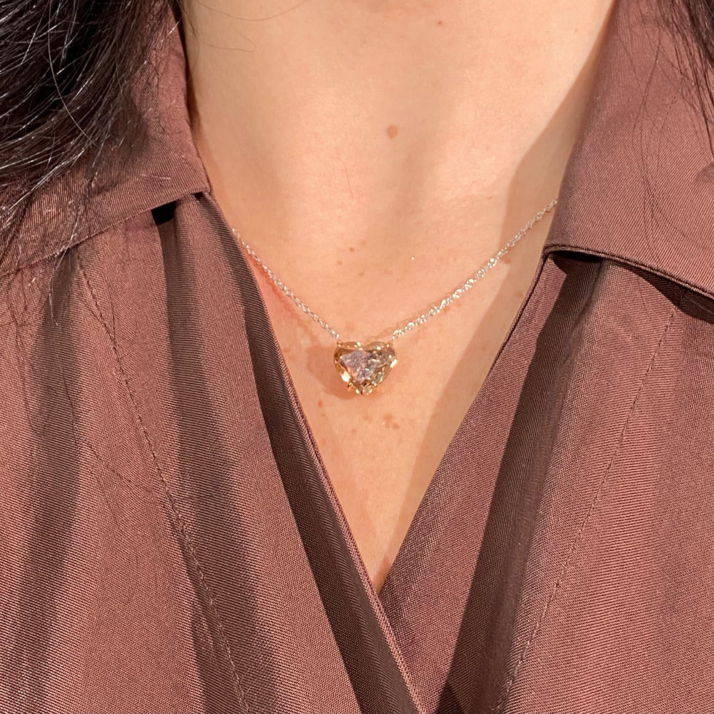 6 Carat Champagne Heart Diamond Pendant