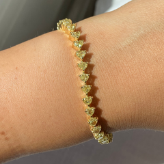 Yellow Heart Diamond Tennis Bracelet