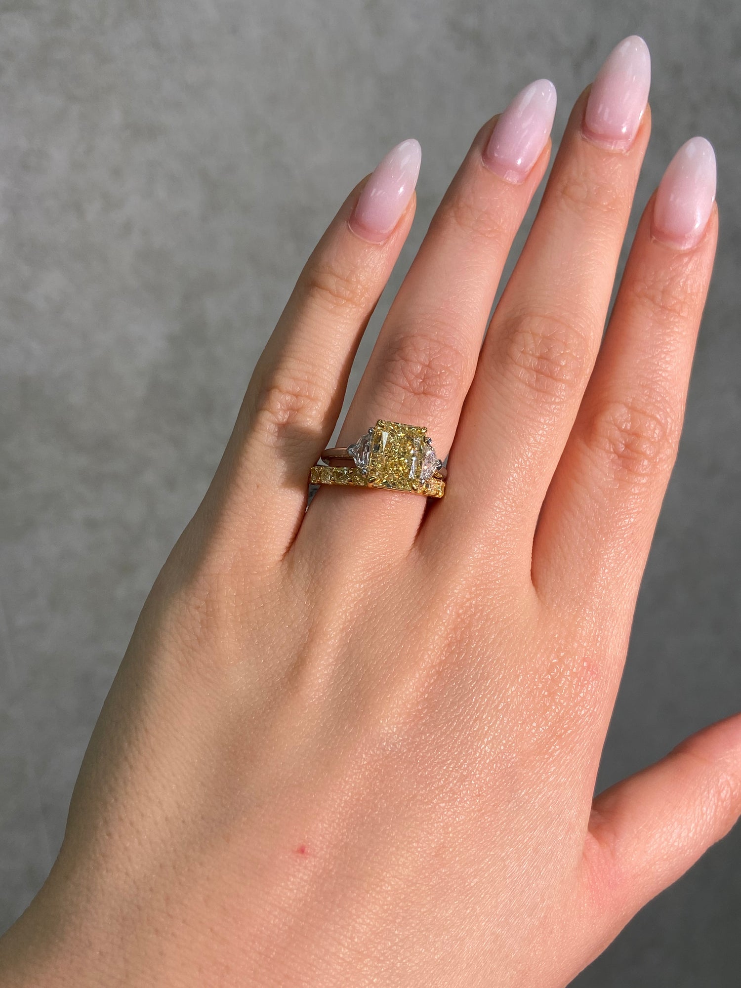 2.8 Carat Fancy Yellow Cushion Diamond Eternity Band