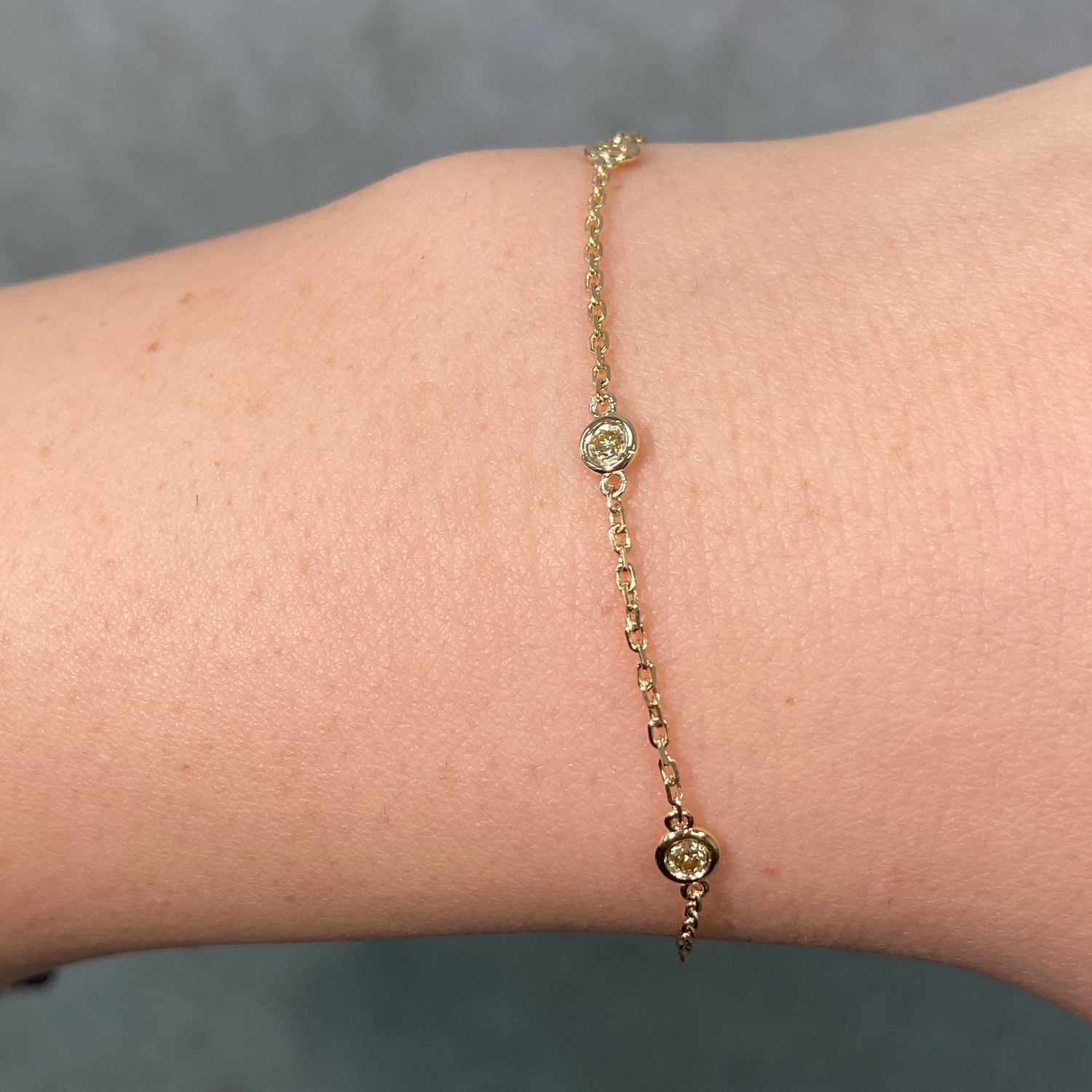 Fancy Yellow Diamond Station Bracelet