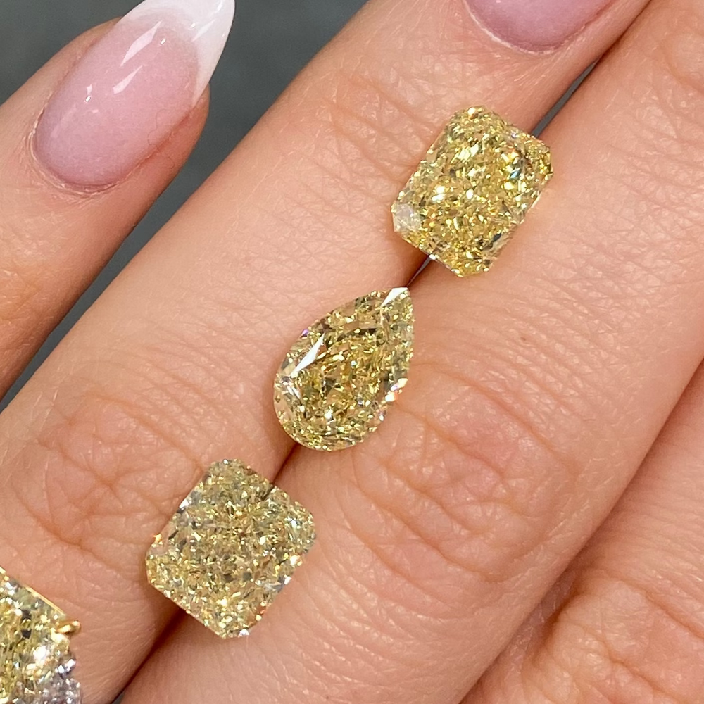 3 Carat Fancy Yellow Pear Cut Diamond