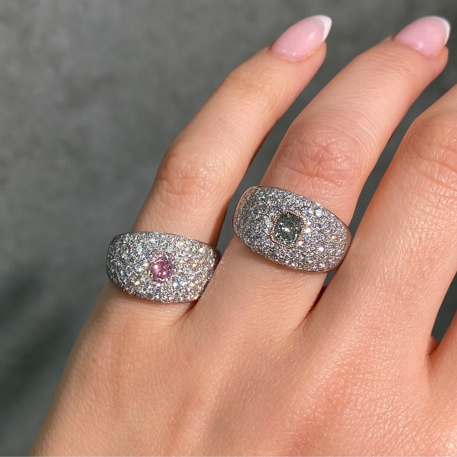Fancy Green Radiant diamond ring, handcrafted by Rare Colors by Namdar