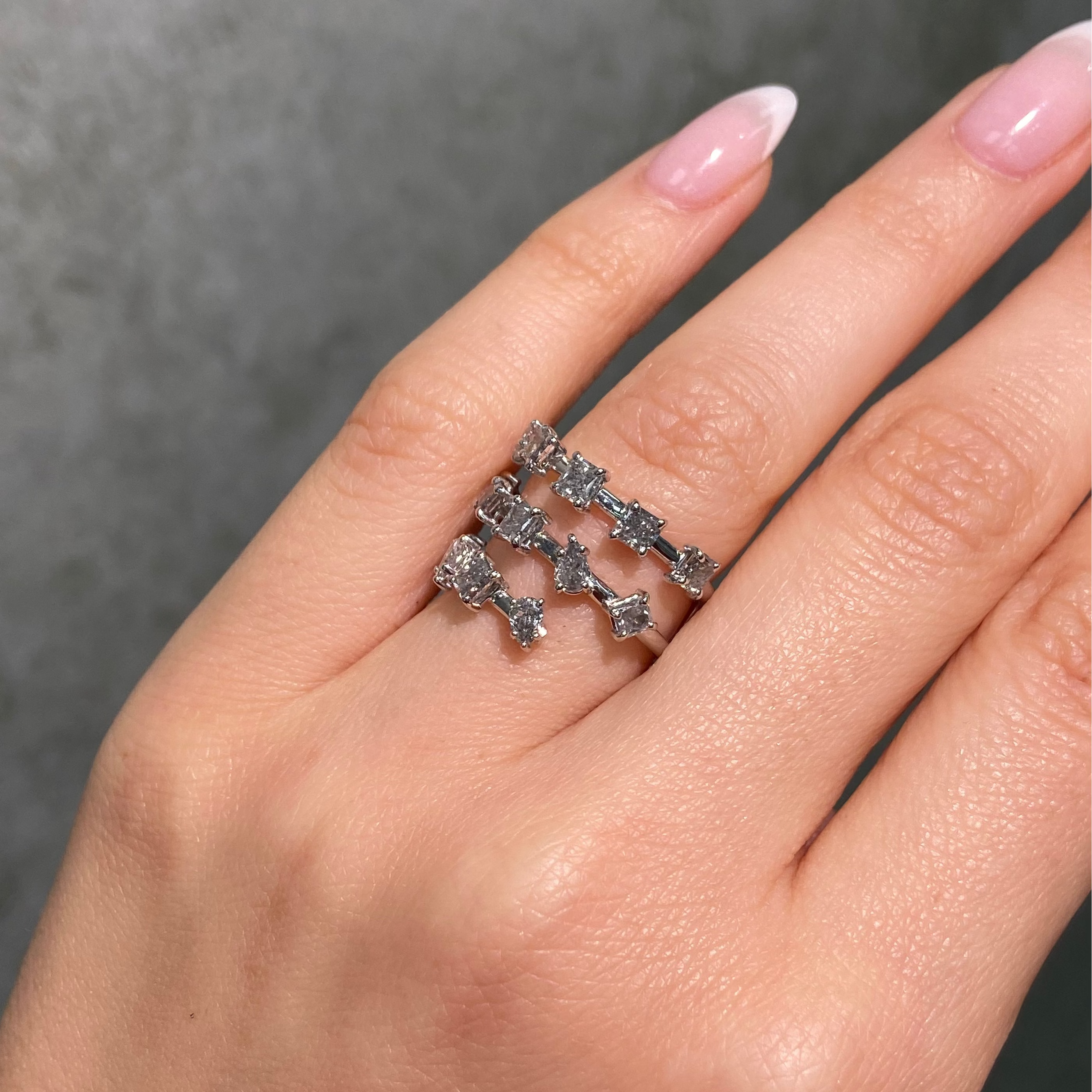 Fancy Gray Diamond Spiral Ring