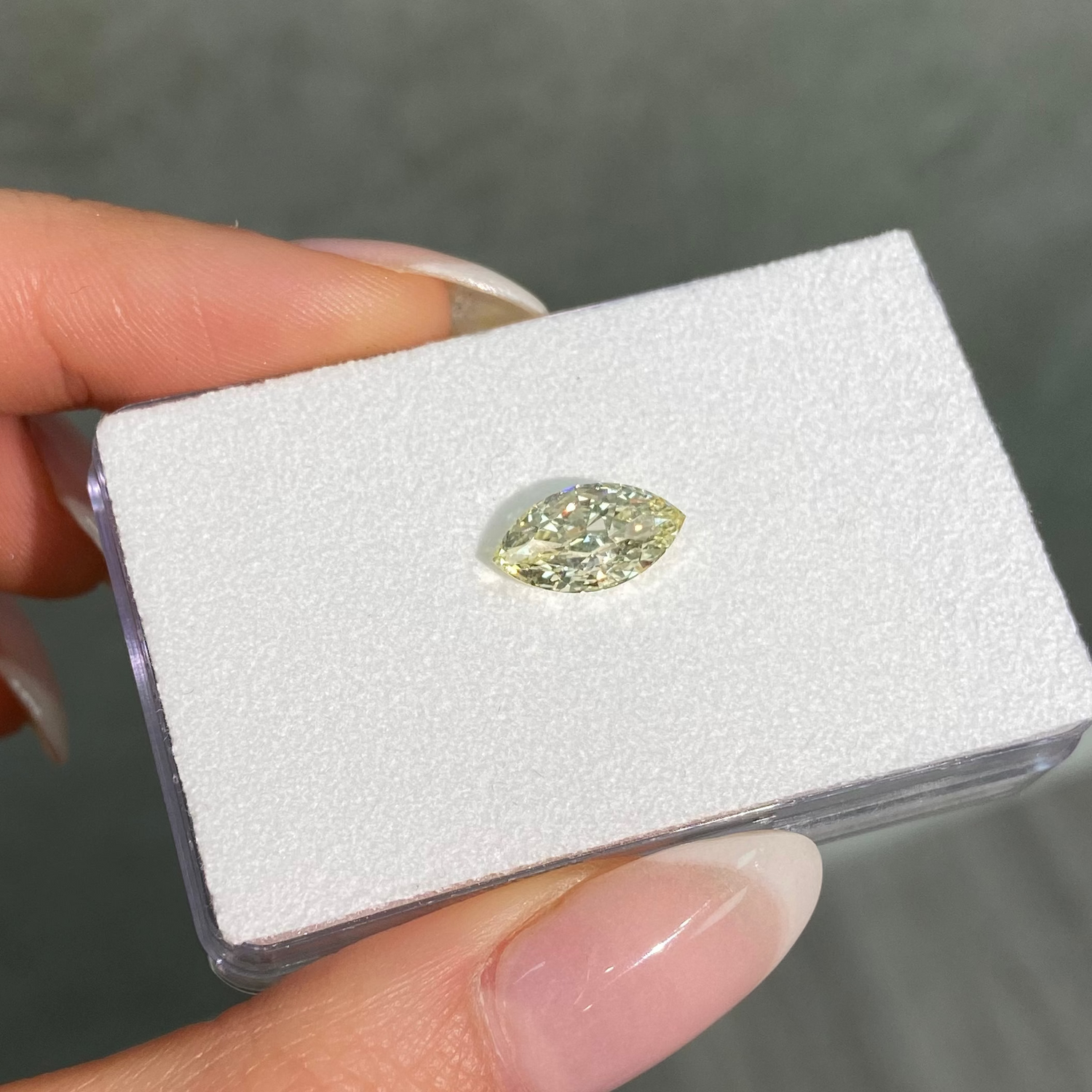 2.01 Carat Light Yellow Marquise Cut Diamond