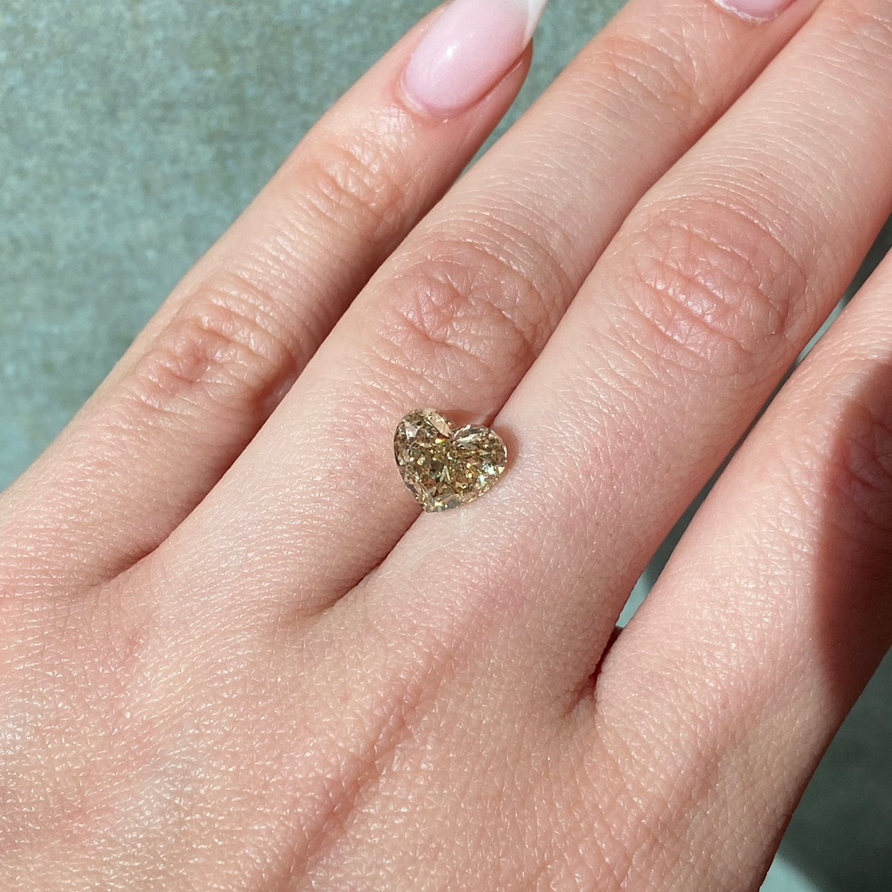 2.52 Carat Champagne Heart Cut Diamond