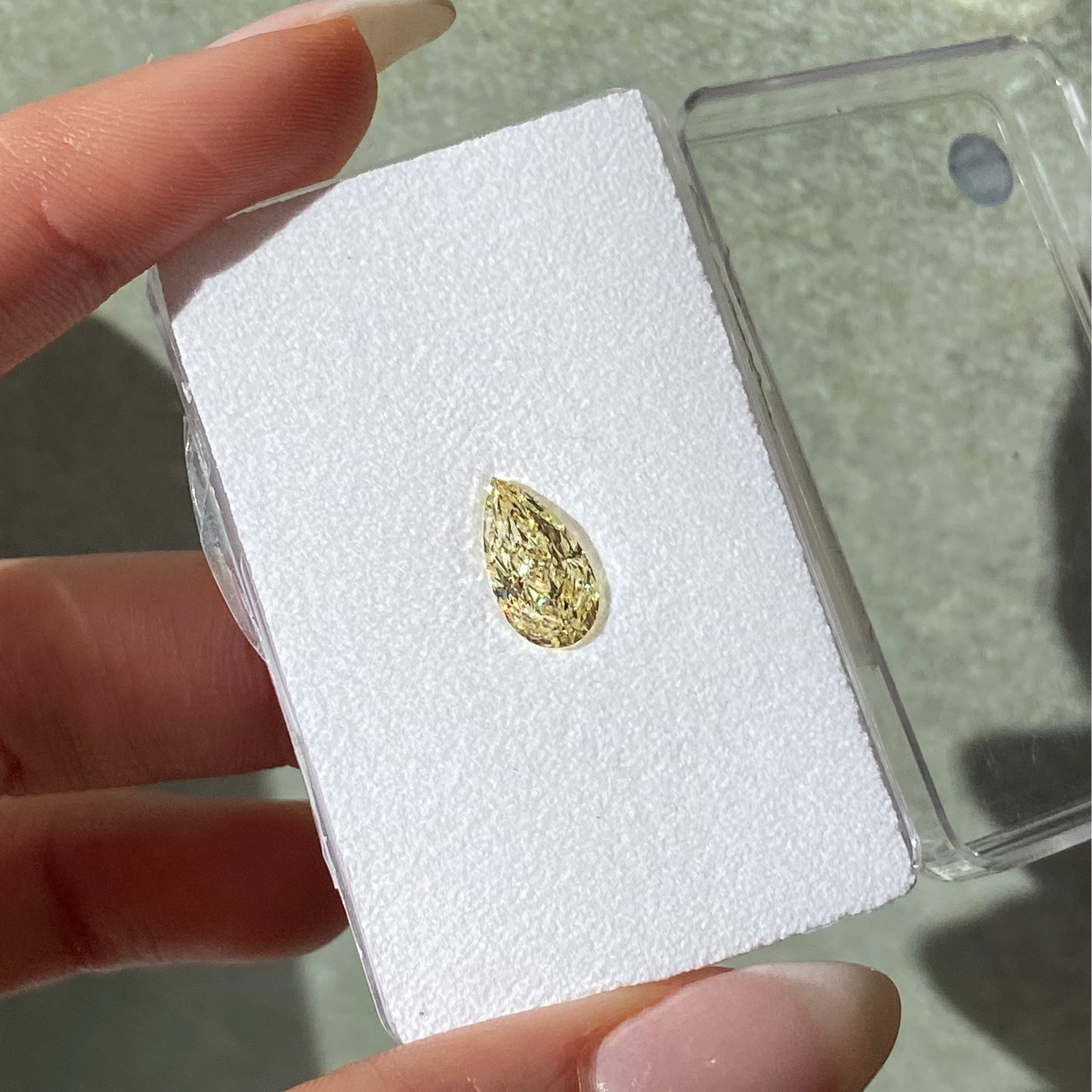Natural 2.02ct Fancy Yellow Pear diamond loose stone — Rare Colors by Namdar NYC