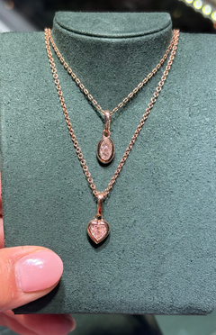 Pink Heart Shape Diamond Charm