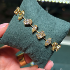 Champagne Diamond Mixed Pattern Bracelet