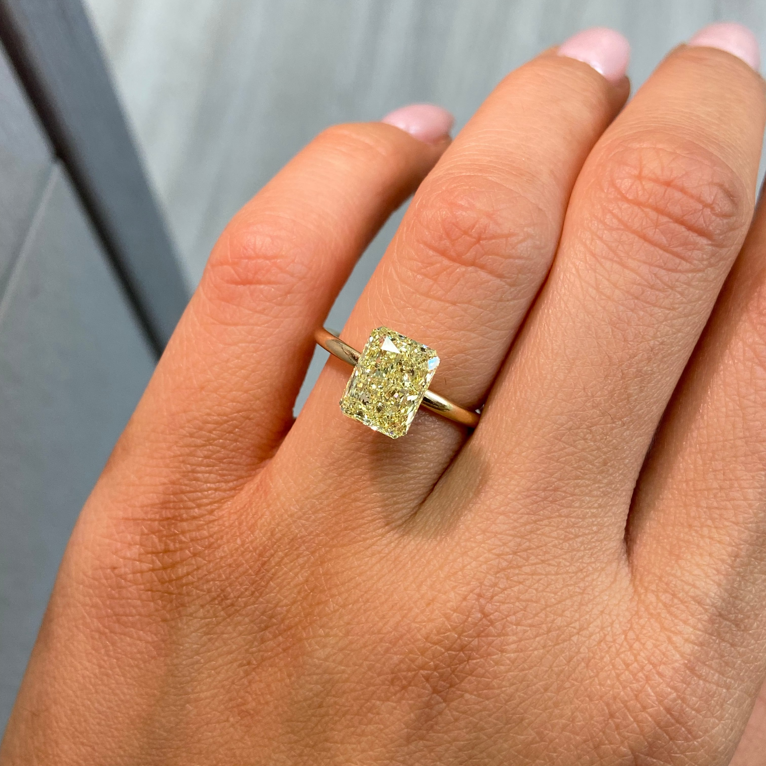 3.09ct Fancy Yellow Elongated Radiant Cut Diamond