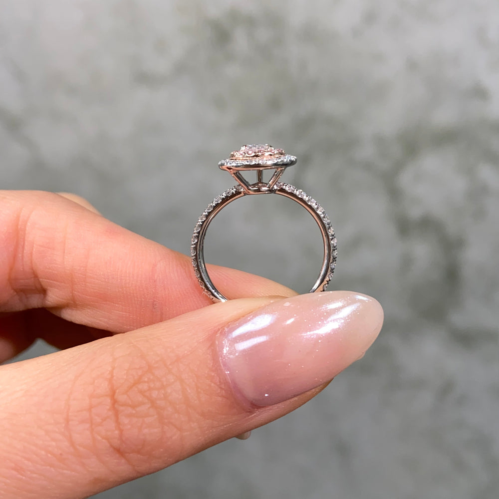 Pink Pear diamond engagement ring, handcrafted by Rare Colors by Namdar