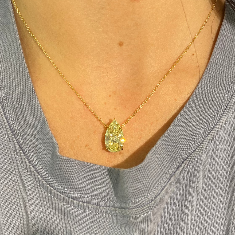 5ct Fancy Yellow Diamond Pendant