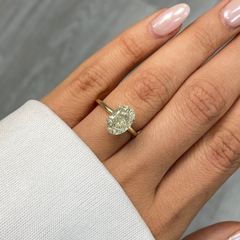 3 carat green yellow oval diamond GIA certified 