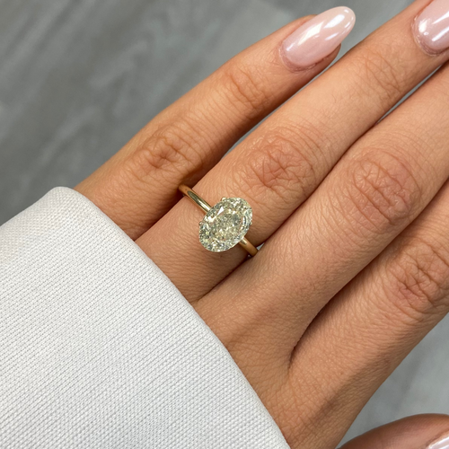 3 carat green yellow oval diamond GIA certified 