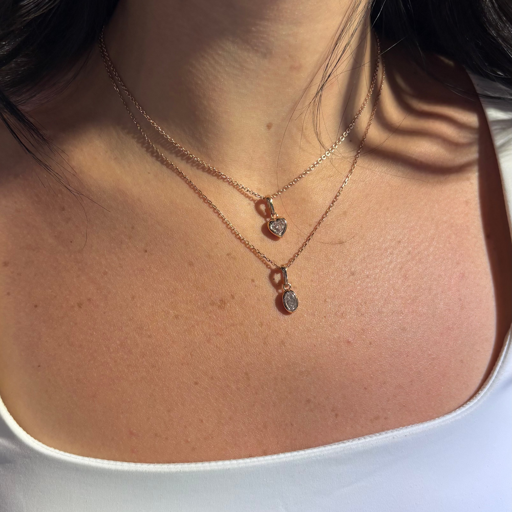 Pink Oval Diamond Charm