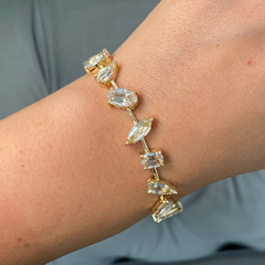 Champagne Diamond Mixed Pattern Bracelet