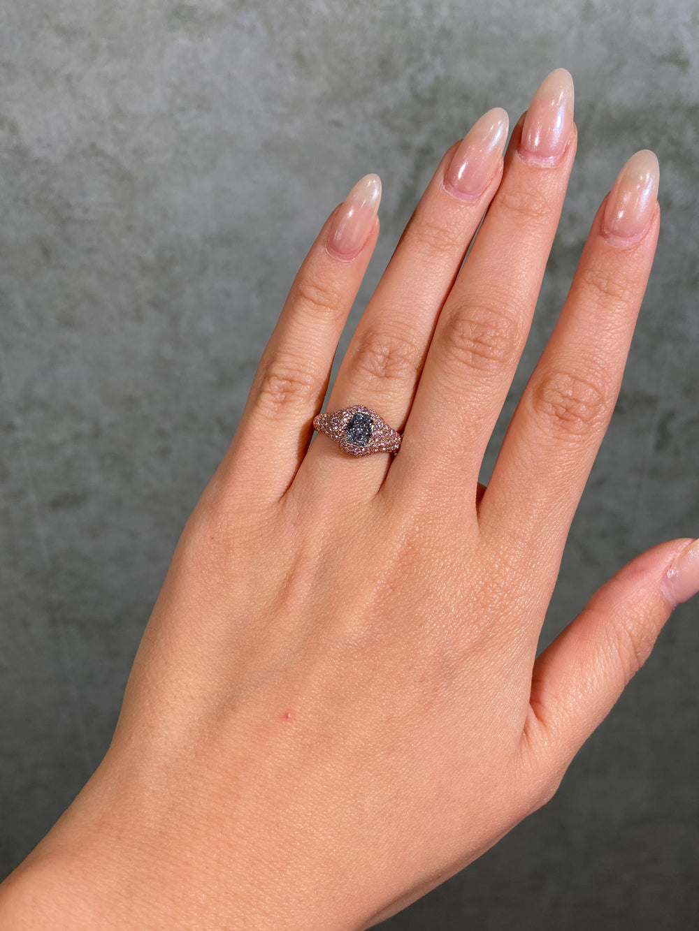 1 Carat Fancy Light Blue Oval Diamond Ring