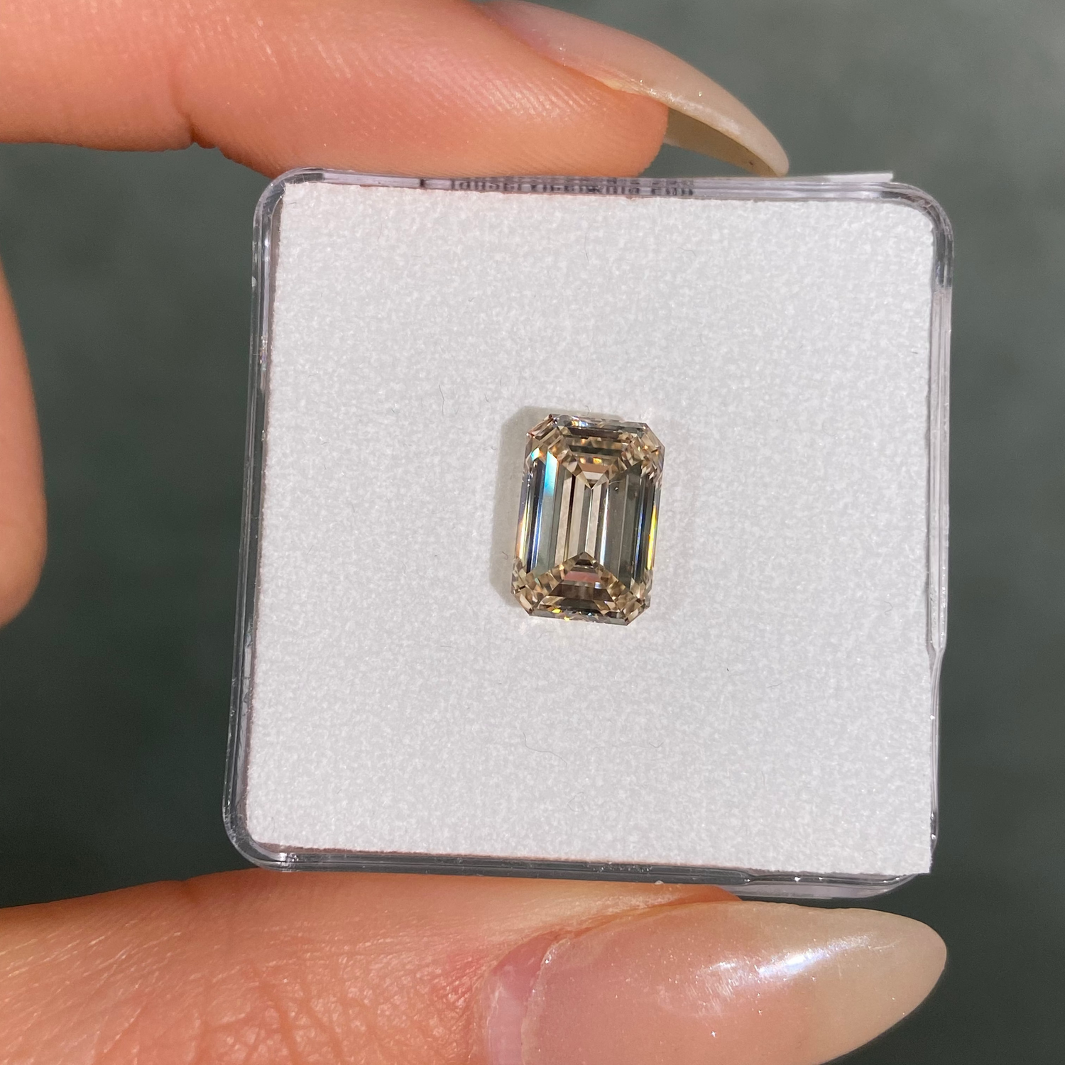3.07ct Light Brown 'Champagne' Emerald Cut Diamond