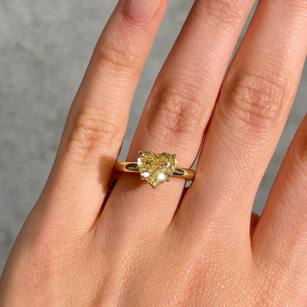 3ct Fancy Yellow Heart Diamond Engagement Ring