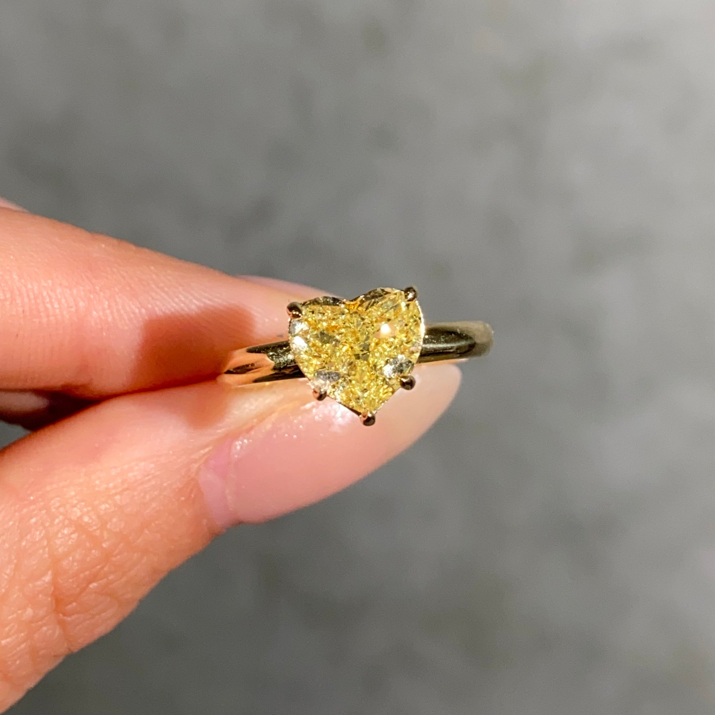 3ct Fancy Yellow Heart Diamond Engagement Ring