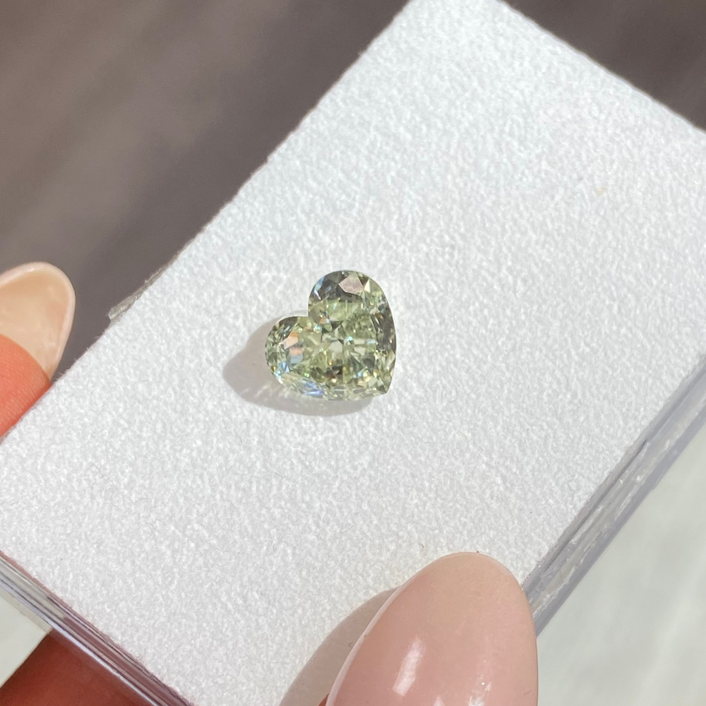 GIA 3.42ct Green Heart diamond loose stone at Rare Colors by Namdar, 5th Avenue New York