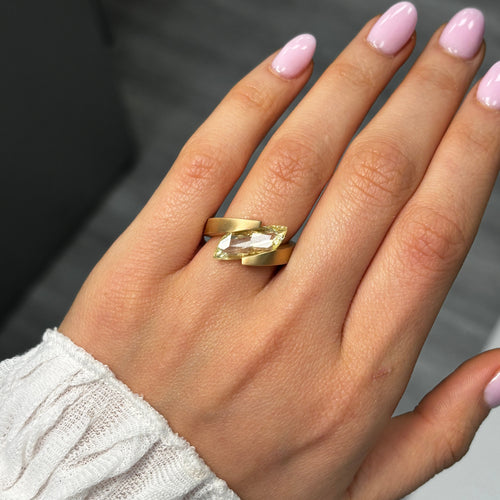 3 Carat Yellow 'Flame' Diamond Ring