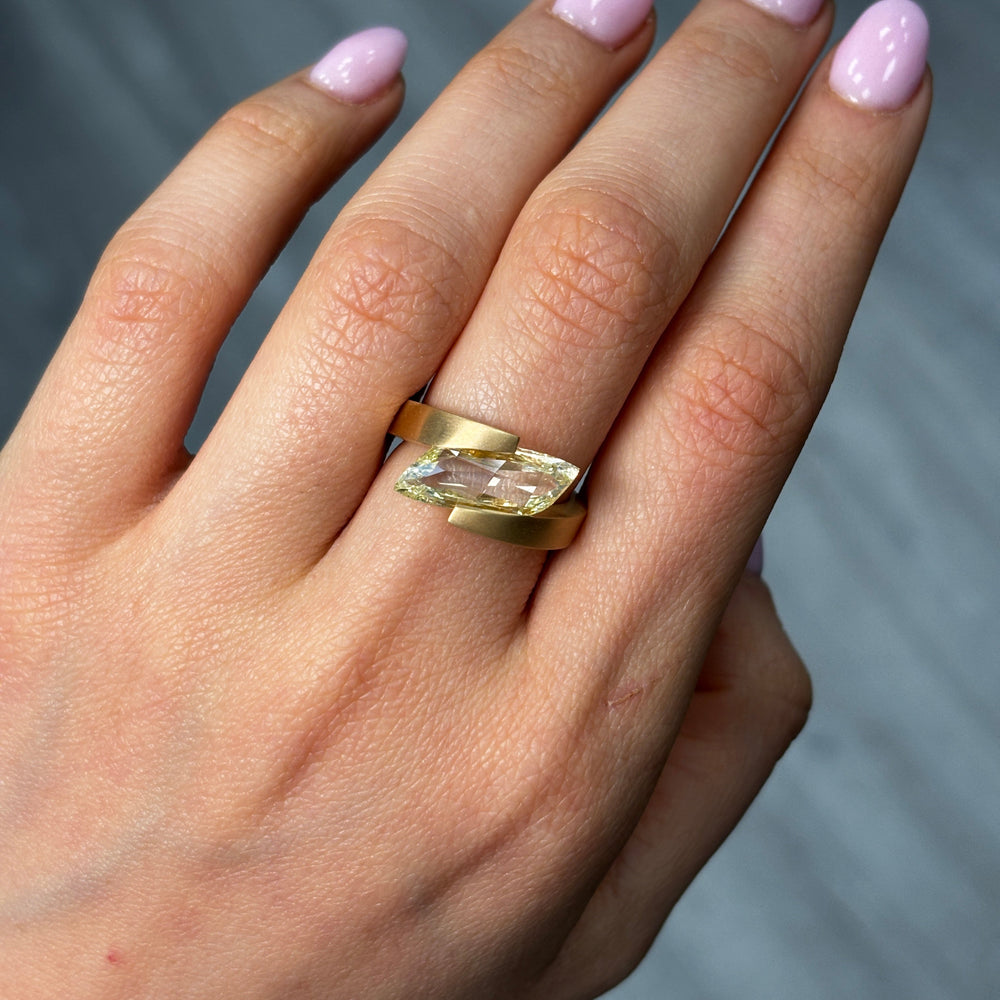 3 Carat Yellow 'Flame' Diamond Ring