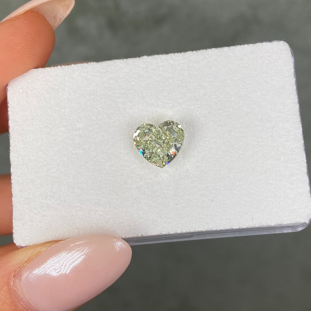 3.42ct Green Heart loose stone — color diamond specialists Rare Colors by Namdar
