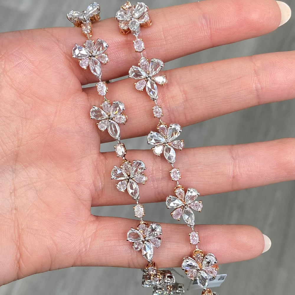 Natural 10ct Fancy Pink diamond bracelet — Rare Colors by Namdar NYC