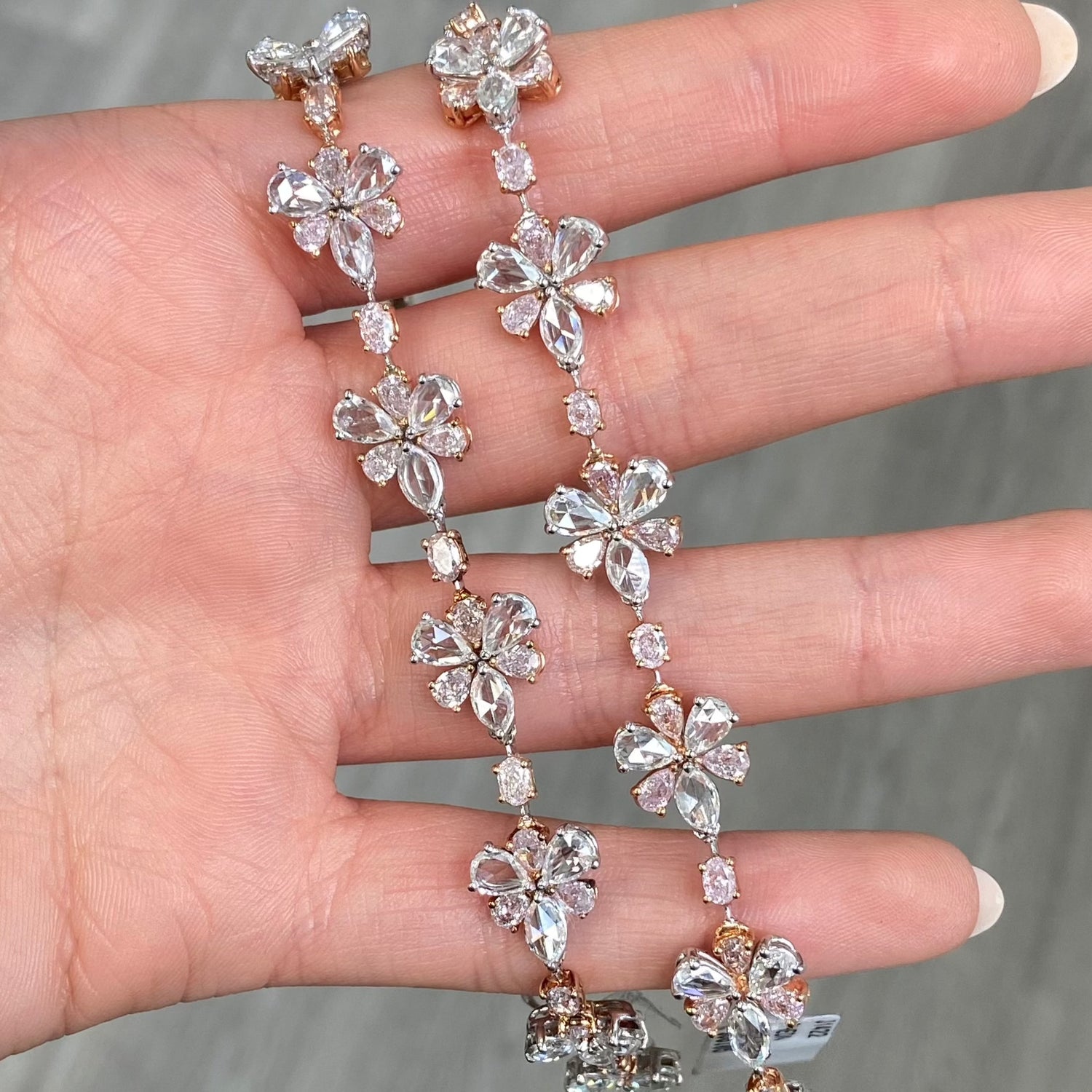 Natural 10ct Fancy Pink diamond bracelet — Rare Colors by Namdar NYC