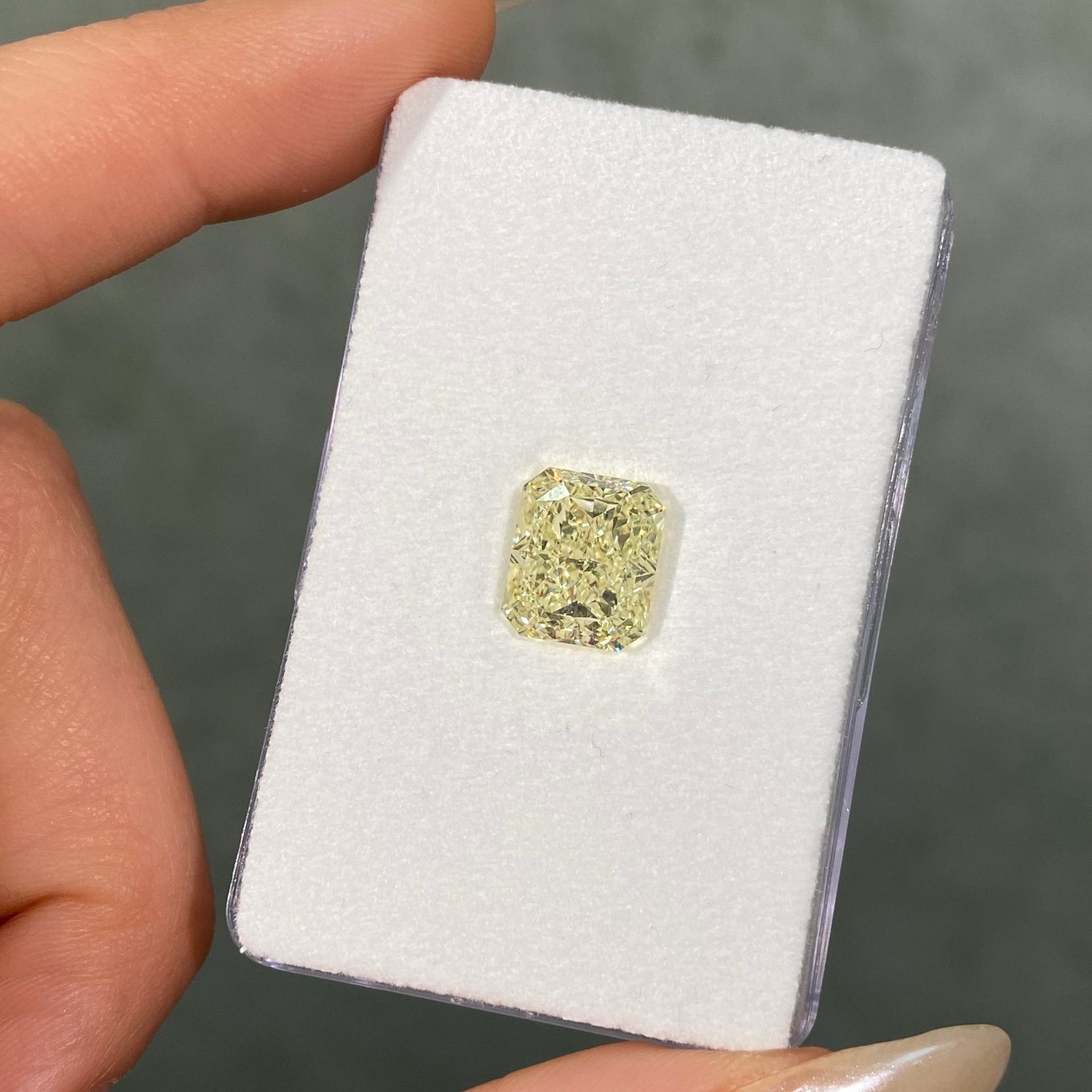 5.03ct Light Yellow Elongated Radiant Cut Diamond