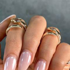 Champagne Diamond Side Pavé Spiral Pinky Ring