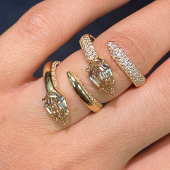 Champagne Diamond Pavé Spiral Ring