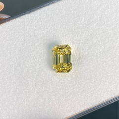 2.01 Carat Fancy Vivid Yellow Emerald Cut Diamond