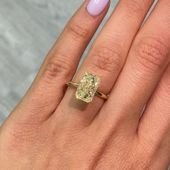 3.92 Carat Fancy Yellow Elongated Radiant Cut Diamond