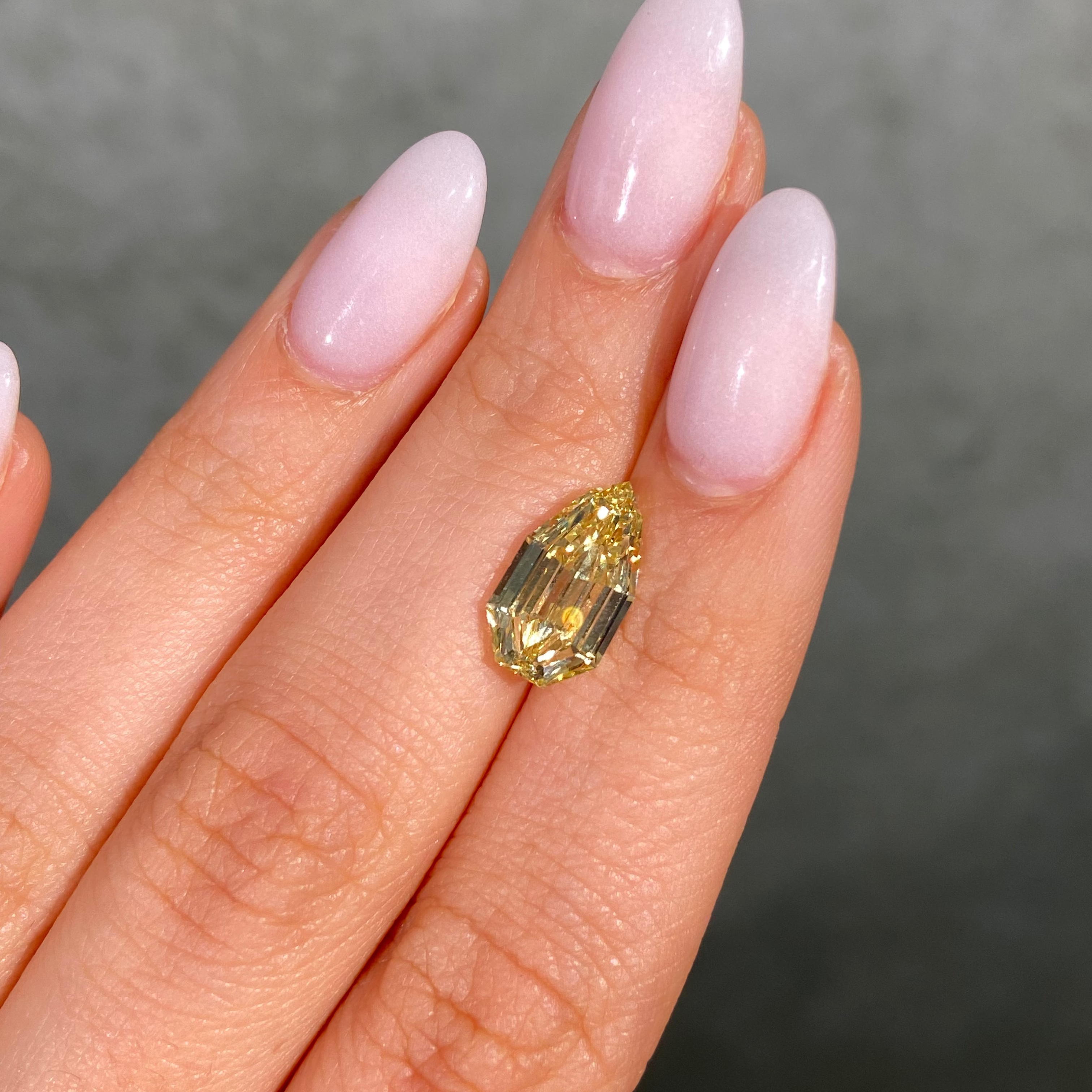 3.04ct Fancy Yellow Pear diamond loose stone by Rare Colors by Namdar, New York City