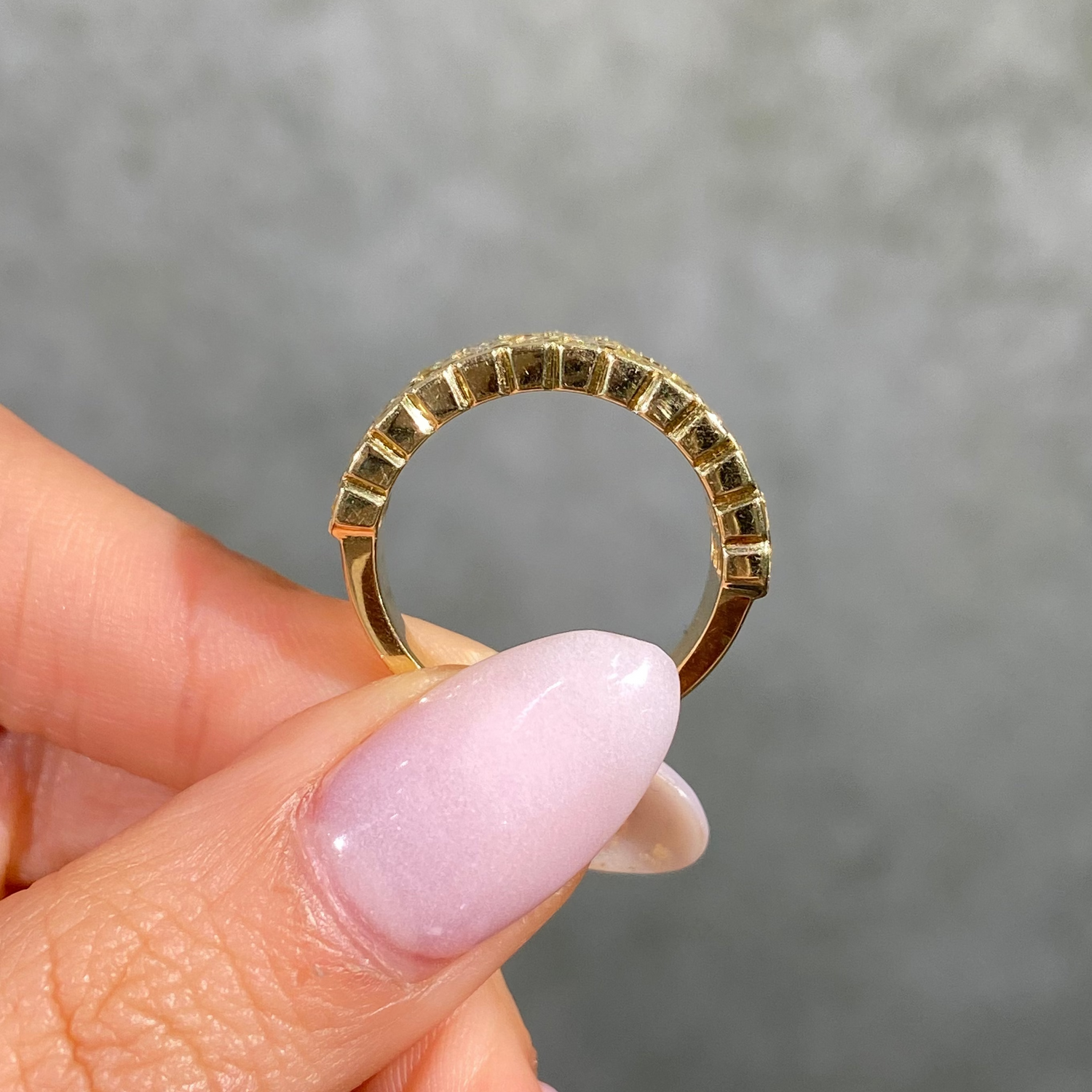 Natural Yellow diamond half eternity band — Rare Colors by Namdar NYC