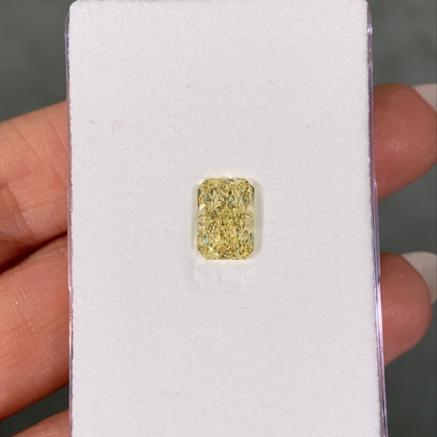 2.26 Carat Elongated Radiant Cut Fancy Yellow Diamond