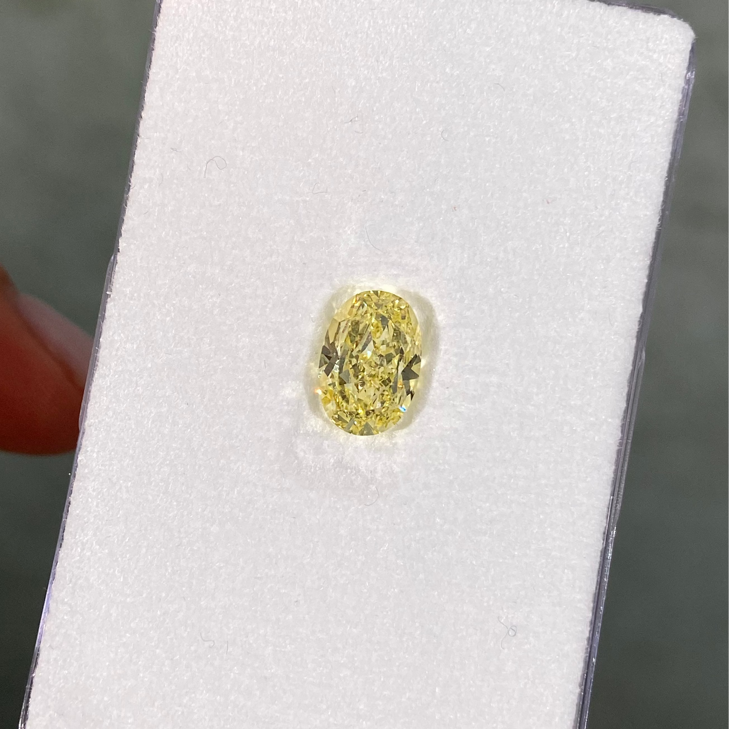 2.09 Carat Oval Cut Fancy Intense Yellow Diamond