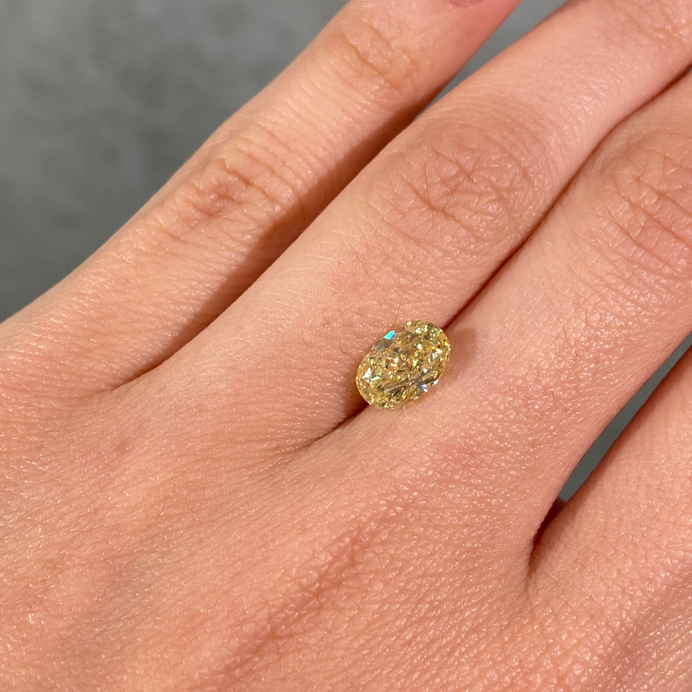 2.09 Carat Oval Cut Fancy Intense Yellow Diamond