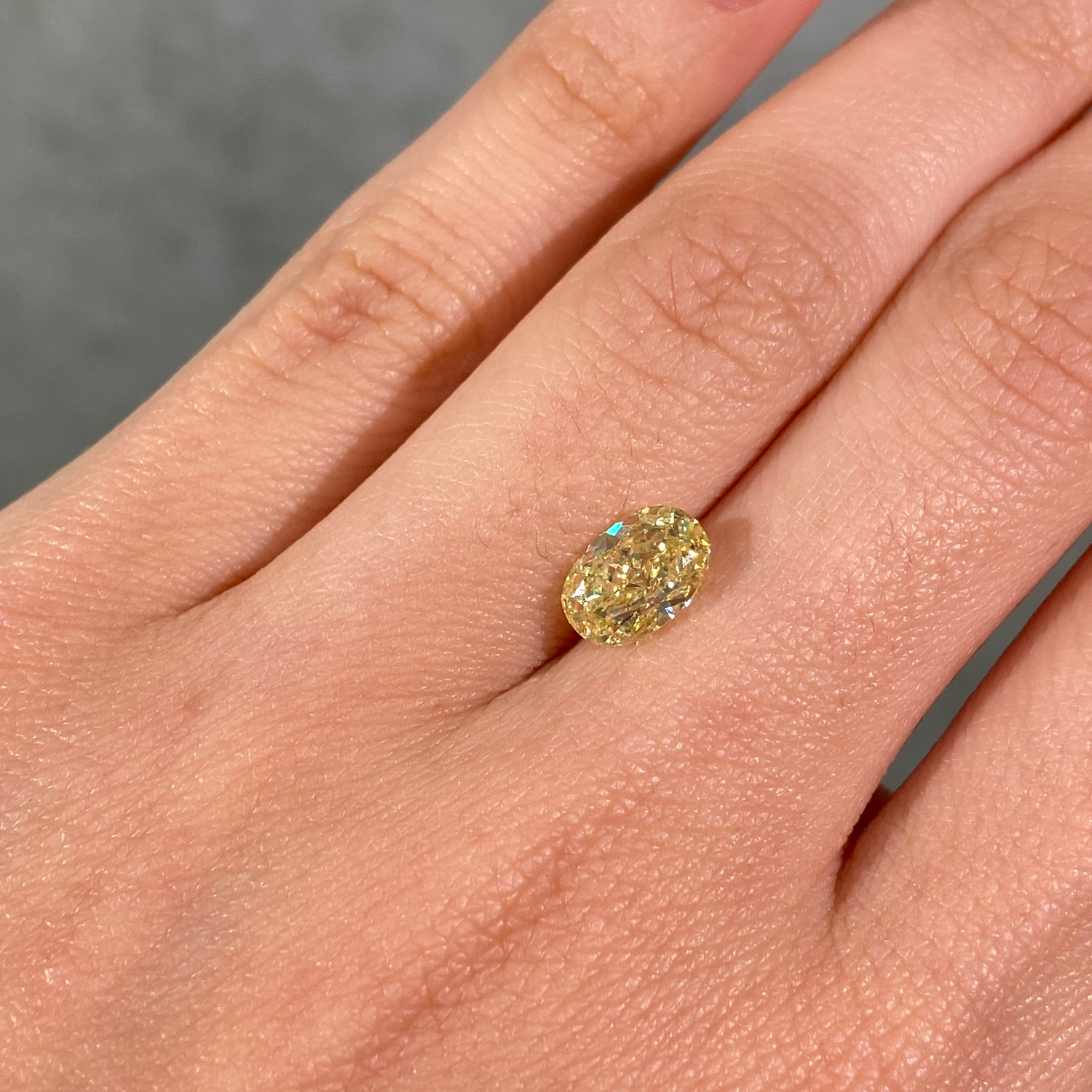 2.09 Carat Oval Cut Fancy Intense Yellow Diamond