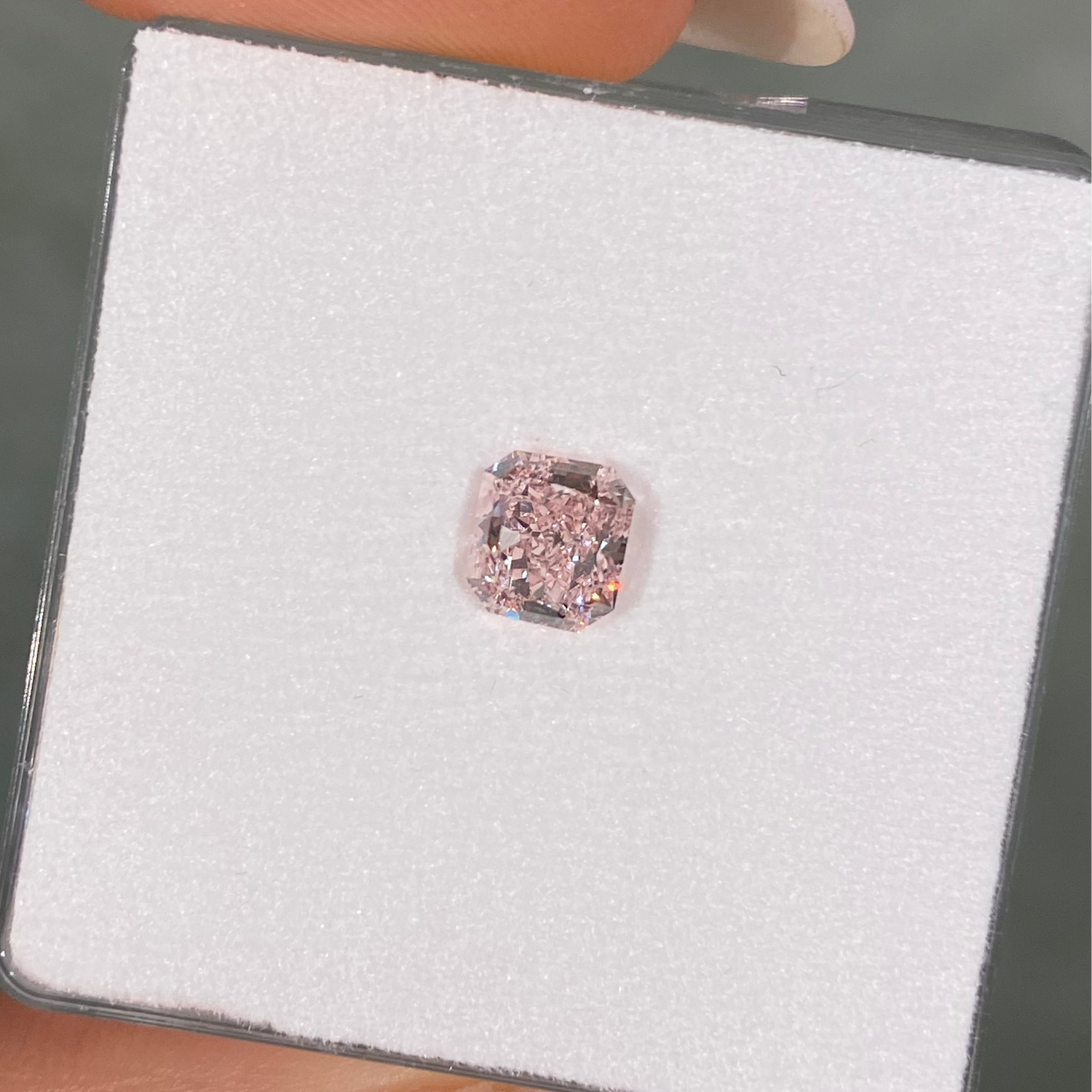 1.02 Carat Radiant Cut Fancy Pink Diamond