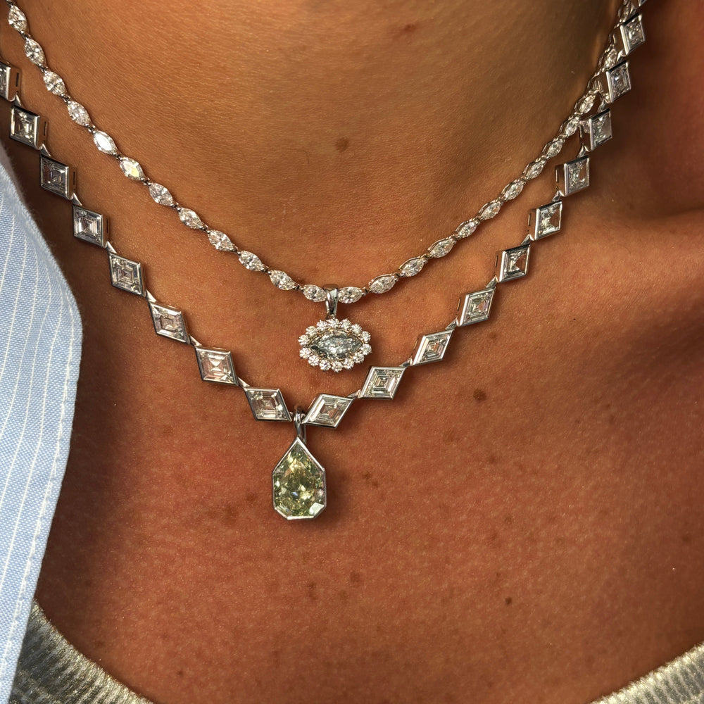 Rare Colors by Namdar Green diamond necklace, New York City