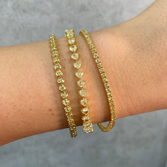 2.5ct Bezel Set Yellow Round Diamond Bracelet