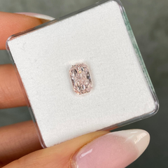 1.59ct Fancy Light Orangy Pink Elongated Radiant Cut Diamond