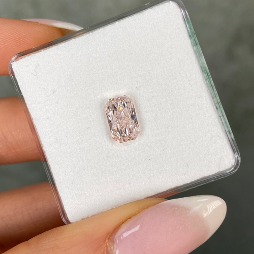 1.59ct Fancy Light Orangy Pink Elongated Radiant Cut Diamond
