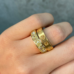 8ct Yellow Cushion Diamond Channel Set Eternity Band