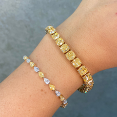 37.34ct Cushion Yellow Diamond Tennis Bracelet