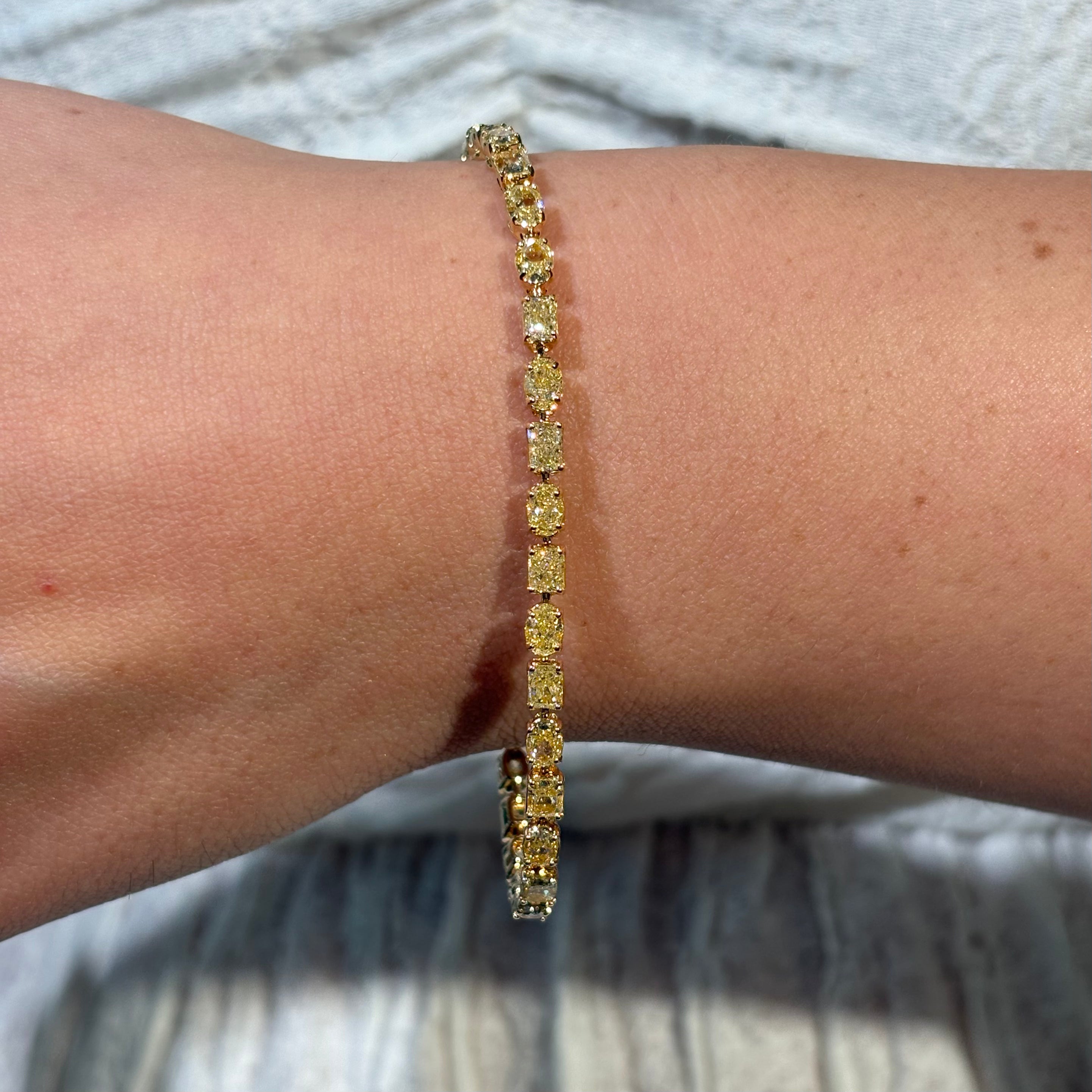 Fancy Yellow Mixed Shape Diamond Bracelet