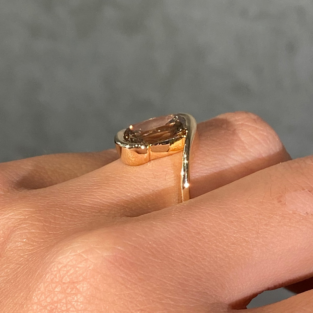 3ct GIA antique cushion champagne diamond Sloane engagement ring in 18k yellow gold - on hand | Rare Colors by Namdar, NYC